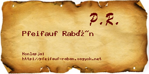 Pfeifauf Rabán névjegykártya